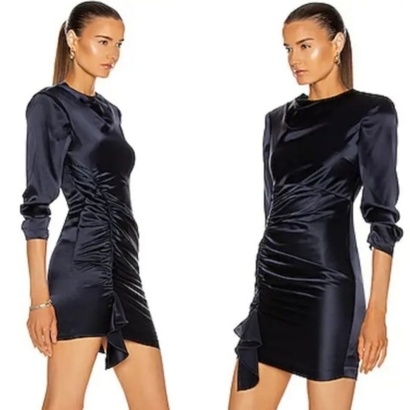 New Cinq à Sept Smooth Satin Natalia Barbiecore Wild Orchid Mini Dress 4 US NWT - Picture 2 of 16